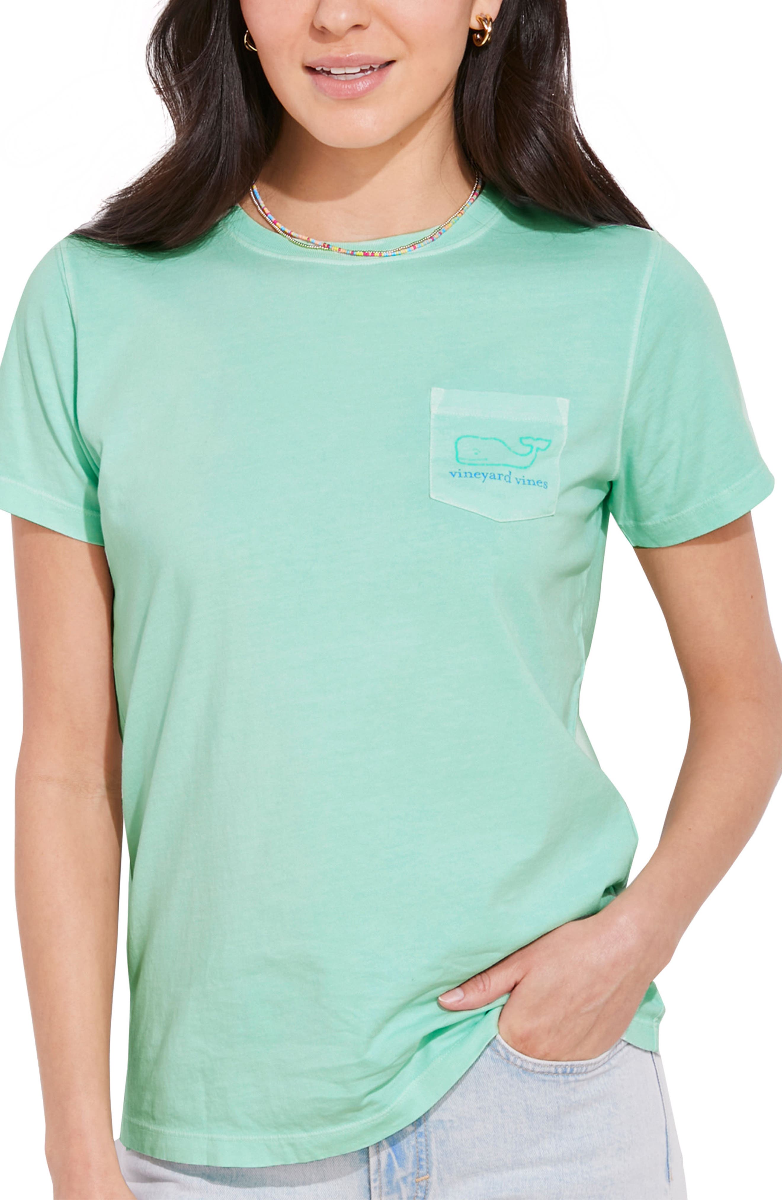 GUESS Factory Womens Marie V-Neck Front Pocket Logo Tee GUESS Factory Womens Marie V-Neck Front Pocket Logo Tee